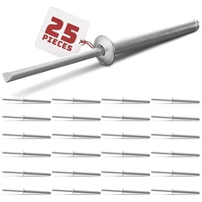 25Pcs Large Head Pop Rivets Aluminum - 3/16" x 1-1/2" Large, Metallic 