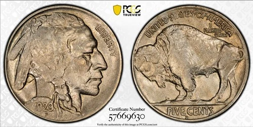 New Listing1929-D BUFFALO NICKEL PCGS AU58 669630