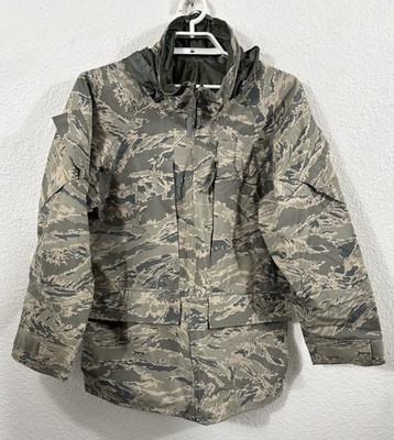 USAF APECS Gore Tex Parka Jacket Mens Medium Regular ABU Camo Hooded Military