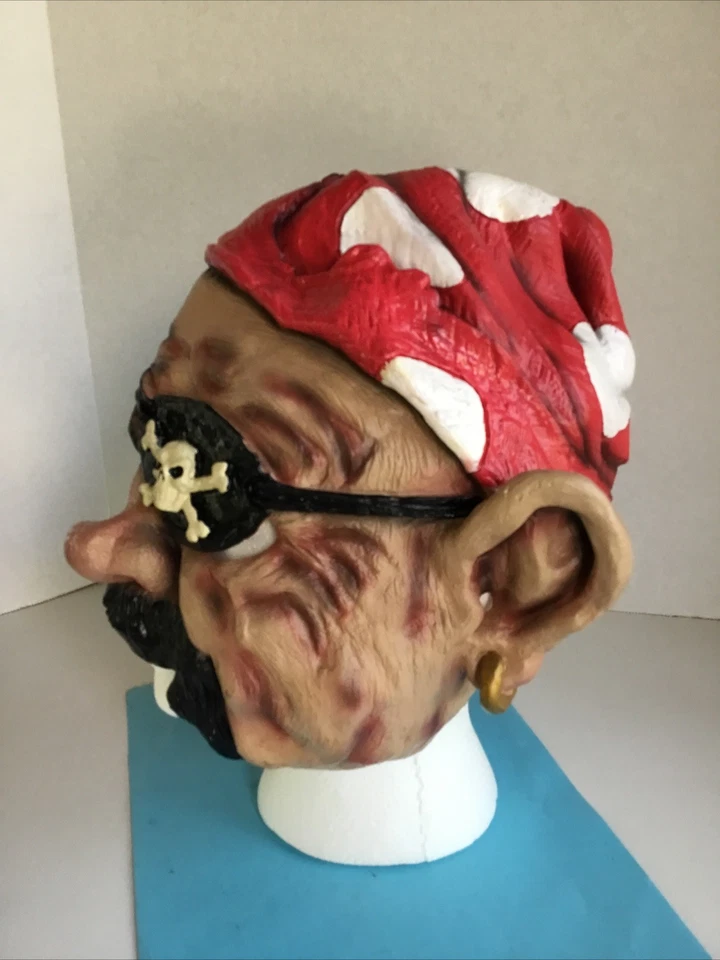 2003 Vintage Pirate Mask by Disguise Latex Bandana Eye Patch Costume Halloween  - Image 2 of 4