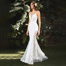 Spaghetti Strap Sleeveless Wedding Dresses Mermaid Tulle Floor Length Gowns 2026