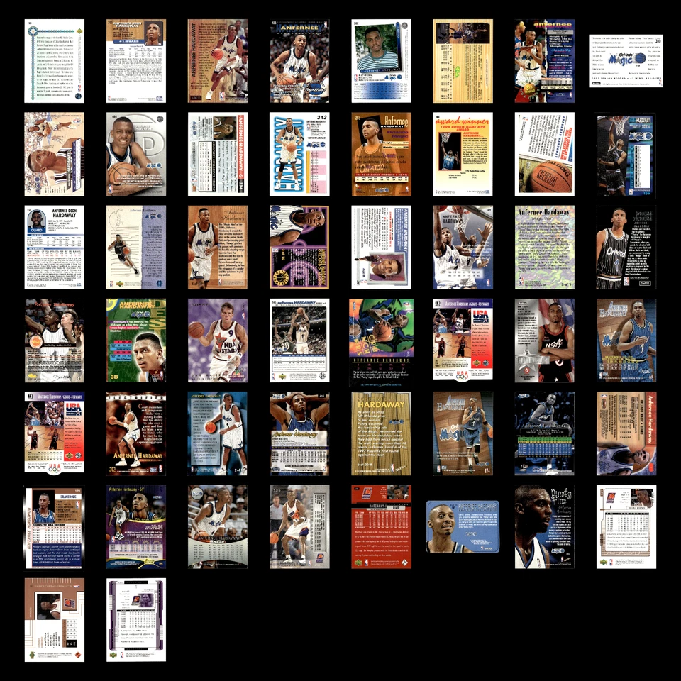 Лот из 50 баскетбольных карточек Anfernee Hardaway Penny 1993 дебютант Magic Suns Memphis - Изображение 2 из 4