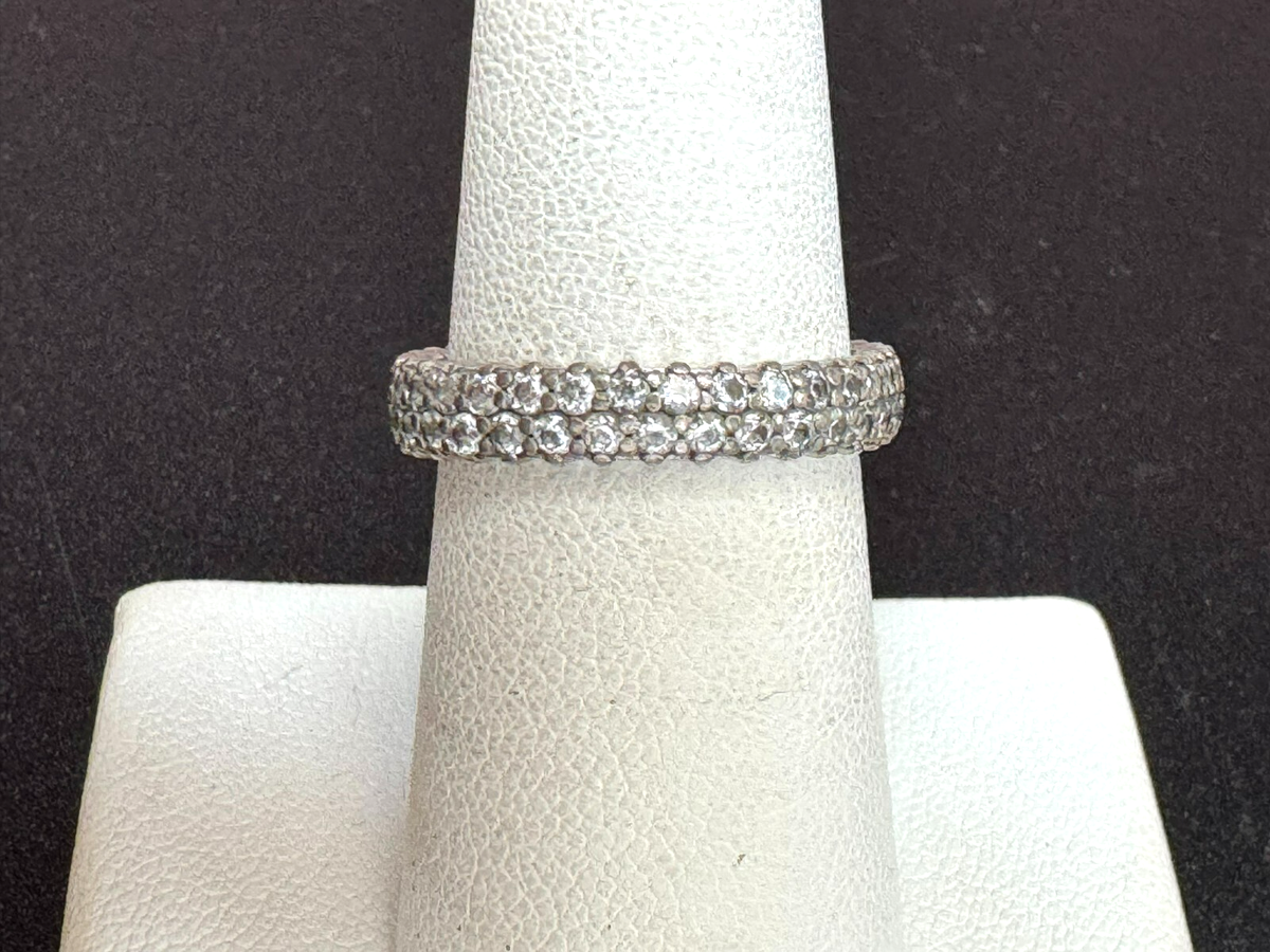 925 Sterling Silver Eternity Band Ring YGI 925 CN Size 7 | eBay YGI 925 sterling silver 3 tone rings main image 1