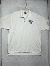 Disney Castaway Cay Bahamas Polo Shirt Mens Large White Cruise Line Short Sleeve
