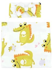 2 receiving blankets with Matching Bows.  35 inches by 35. Soft milk silk