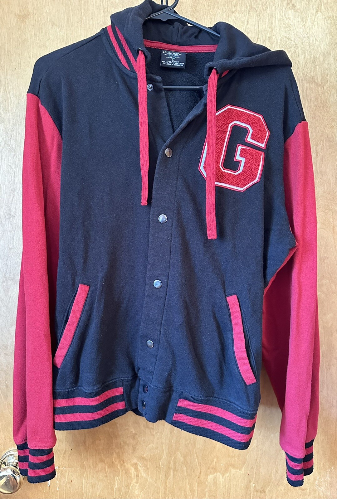 Harry Potter Gryffindor Letterman Jacket Mens L Black… Gem