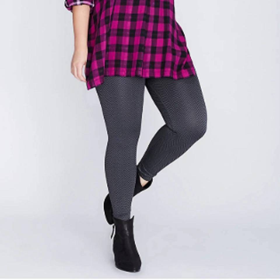 Legging Lane Bryant espiga RAYAS cintura elástica pull-on. TALLA PLUS E-F Foto 3 de 4