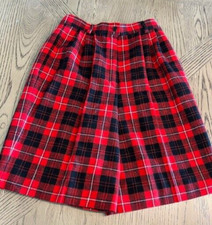 Vintage Women's Pendleton Wool Cunningham Tartan Shorts Lined W/Pockets Size 8
