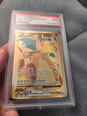 PSA 9 MINT 2016 Pokemon Evolutions Dragonite EX Full Art Holo