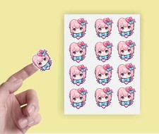 x24 Cartoon Girl Envelope Seal Craft Vinyl Stickers cr929
