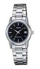 Casio LTP-V002D-1A Women's Standard Stainless Steel Black Dial Analog Date Watch