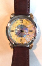 Nice Ladies ESQ by Movado Faceted Crystal Cream Gold Dial Quartz Watch