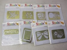 Lot of 8 Christmas Sizzix Simple Impressions Embossing Folders Brass Stencil