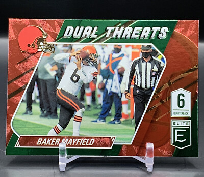 BAKER MAYFIELD 2021 DONRUSS ELITE DUAL THREATS GREEN #DT8 Cleveland Browns NFL