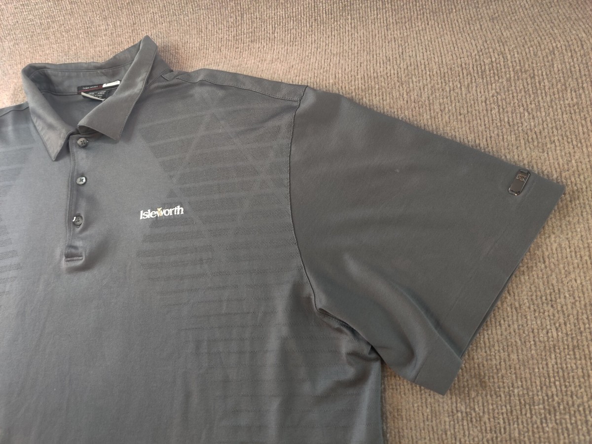 Tiger Woods Collection Golf Polo Shirt Mens 2XL Gray Nike Dri-FIt
