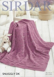 Sirdar 4703 Snuggly DK Baby Blanket Original Knitting Pattern