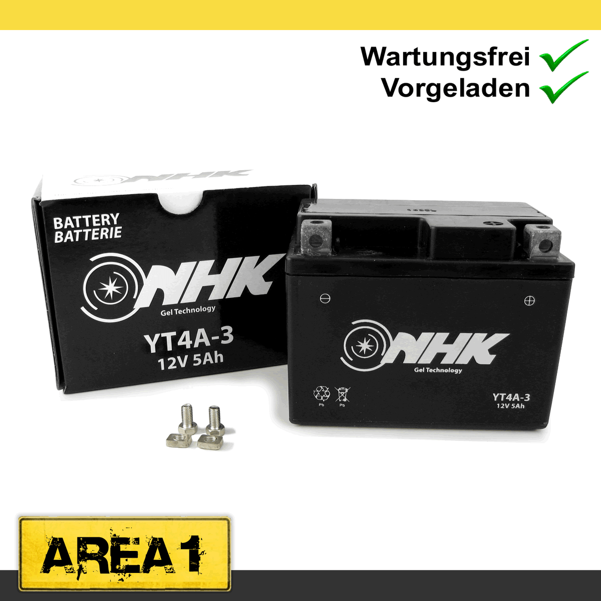 Gel Batterie Wartungsfrei 12V 5AH YB4L-B, YTX4L-BS, YT4L-B Für - Foto 6