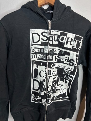 DSQUARED2 Boys Black Zip Up Hoodie Sweater Size 14Y 3742 - Picture 2 of 6