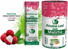 Organic Matcha Green Tea Powder | Lychee Flavored | No Sugar | 12 Single Serving
