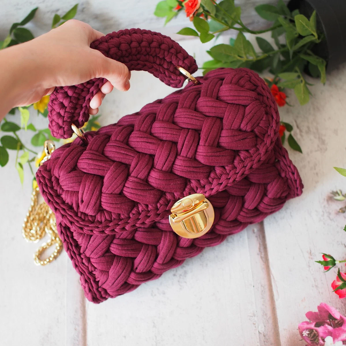 Handmade Bag, Hand Woven Bag, Crochet Bag, Knitted Bag,Luxury Bag,Designer  Bag