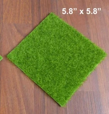 1 Pcs Artificial Fake Moss Green Grass Plant Mat Landscaping (5.8" x 5.8" )