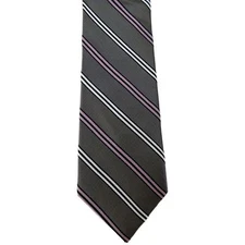 Ryan Seacrest Distinction Men's 100% Silk Mulholland Stripe Slim Neck Tie 3"x57"