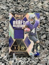2023 Panini Select Zay Flowers /99 White And Purple Sparks Patch Rookie SP