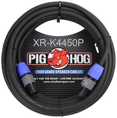 50ft PigHog NEUTRIK SpeakON/SpeakOn 2C/14AWG Pro-Audio Tour Grade Speaker Cable