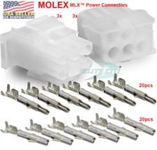 Molex -3 Complete Set - 6 Circuit w/14-20 AWG, Wire Connector - 2.13mm D, MLX