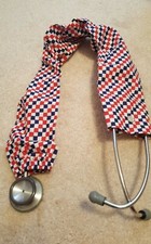 Handmade Red White Blue checker Medical Stethoscope Cover Uniform Accessory