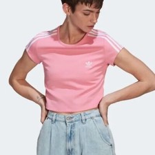 ADIDAS ADICOLOR Classics Crop 3-Stripe Shirt Size S NWT