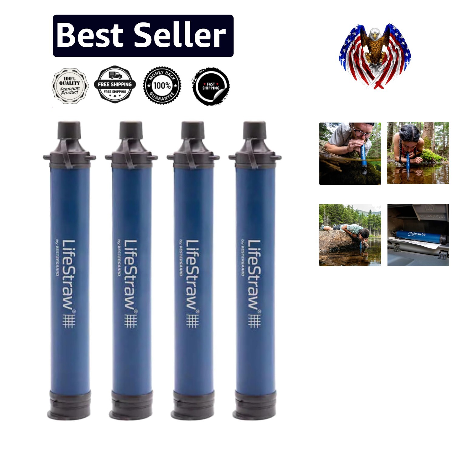 5-Year Guaranteed Clean Water - 4-Pack NSF Certified Filters for Adventurers