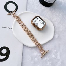 Bling iWatch Wrist Strap PC Case For Apple Watch Series 7 6 5 4 3 2 8 SE 41/45mm