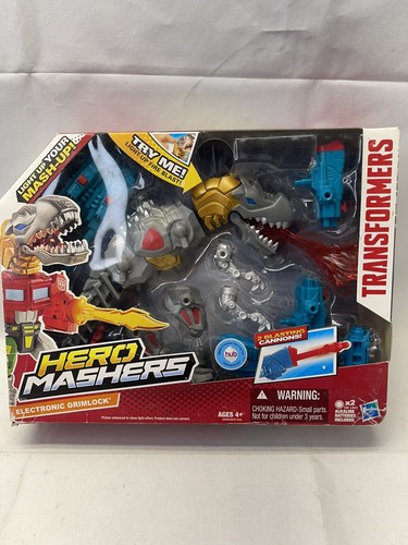 Modellino elettronico Transformers Hero Mashers Grimlock giocattolo Hasbro si illumina - Foto 1 di 11