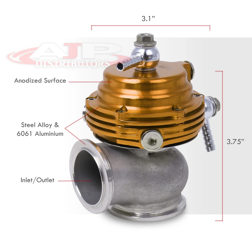 35mm 38mm External Manifold Mount Jdm Mini Gold Wastegate Bypass V-Band Foto 2 de 4