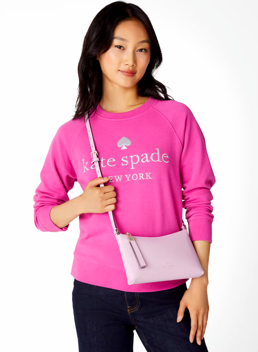 New Kate Spade Sadie Crossbody Saffiano Leather Quartz Pink