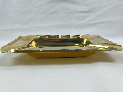 Vintage Deco Handmade Solid Brass Square Ashtray Made In India 7" x 7" Cigar - Picture 9 of 9