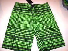 NEW Hurley sz 18 green black board boardshorts boys swim swimsuit youth