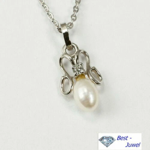 Diamant Perle Echtschmuck-Halsketten & -Anhänger