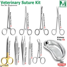 Veterinary Surgical Kit – Minor Surgery & Dissection Instruments Set with Tray