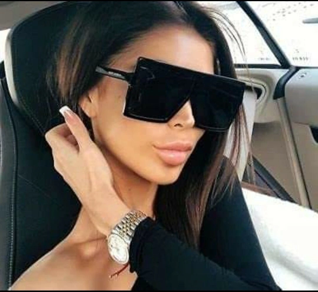 flat top sunglasses Unisex black sunglasses New eBay