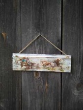 Western Room decor for home wood sign Wall art Cowboy and horse Rustic Wooden