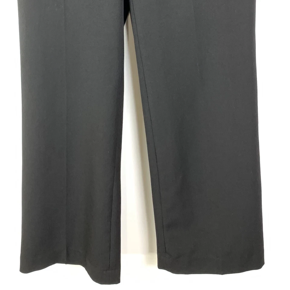 Pantalón de vestir Monroe & Main negro recto frente plano solapa bolsillo elástico para mujer 6 Foto 2 de 4