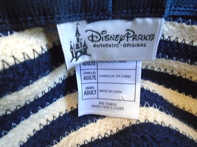 Disney Parks Navy Blue White Stripe Floppy Sun Hat Adult  display picture 3