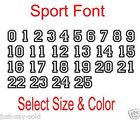 0-25 Sport Font Number Set - Vinyl Decal Stickers Numbers Select Color & Size