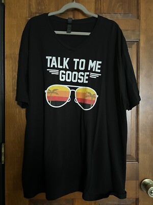 Talk To Me Goose Sunglasses Tropical Sunset Unisex V-neck T Shirt Tee 3XL
