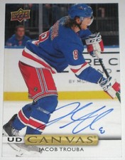 JACOB TROUBA SIGNED 19-20 UPPER DECK CANVAS NEW YORK RANGERS CARD AUTOGRAPH AUTO