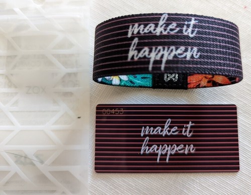 ZOX WRISTBAND VERY RARE"MAKE IT HAPPEN" #00453 NIP HAWAIIAN FLOWERS FOILAGE - Picture 2 of 3