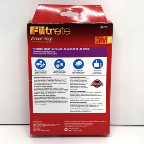 3M Filtrete Vacuum Bags Box of 3 Hoover Type C Micro Allergen NOS 64723 NEW - Picture 3 of 5