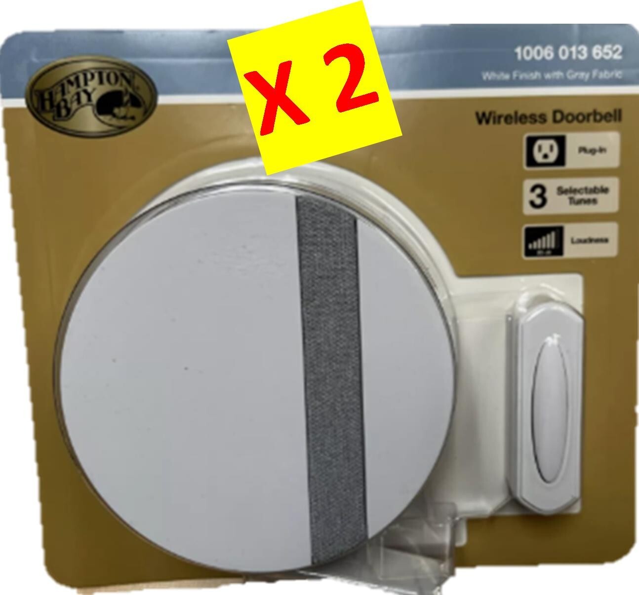 Wireless Doorbell Push Button Plug-in Kit 2 Pack No WIFI Required-image